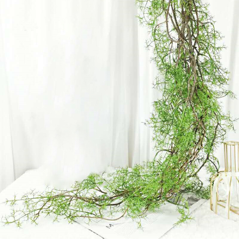 57 inch Artificial Green Twig Vines Faux Water Plants Rattan for Wall Decoration