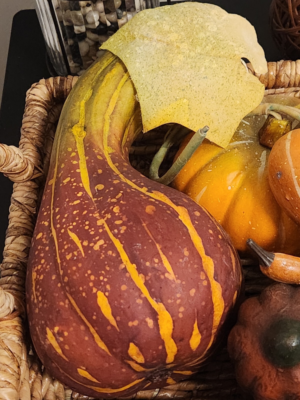 Foam Gourds Centerpiece Rustic Basket Home Decor Autumn Decorations 18″x12″x4″