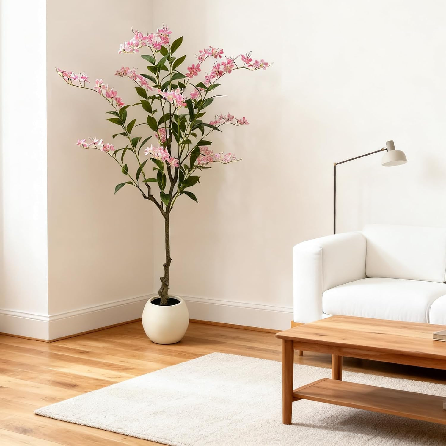 4FT Artificial Jasmine Tree with Pot – Realistic Faux Plant for Home Decor