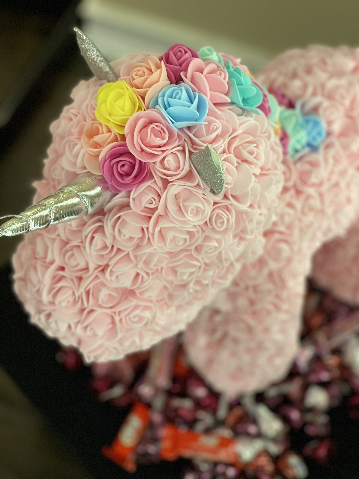 Rose Unicorn Flower Pony Valentine’s Day for Girls and Centerpieces Two Pieces