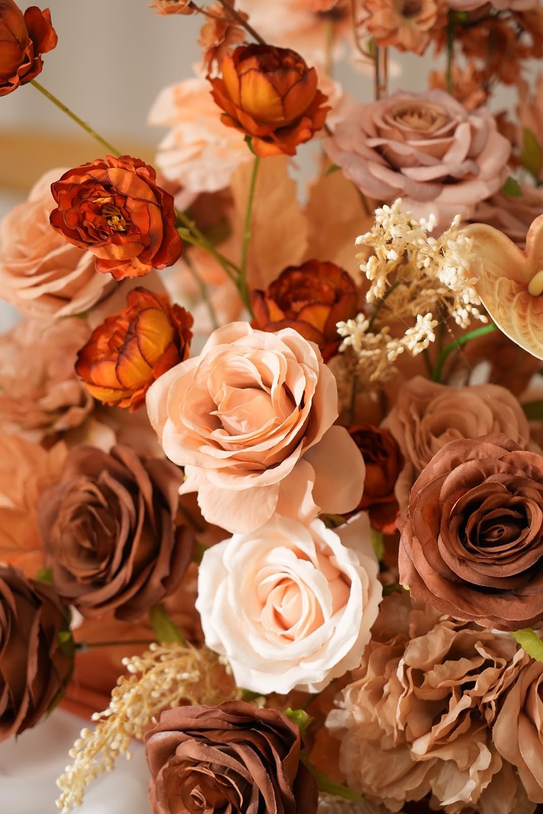 2pcs Artificial Rose Floral Arrangements – Free Standing Wedding Centerpieces, A
