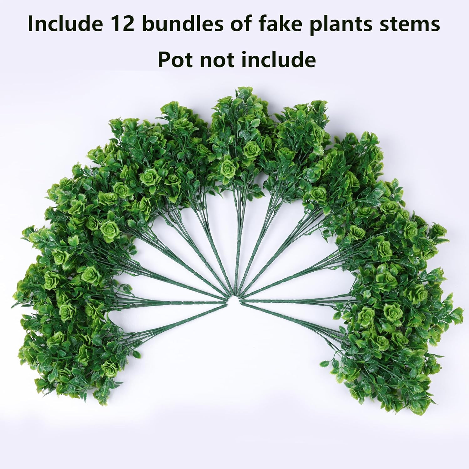Artificial Fake Outdoor Plants for Spring Summer Decoration, 12 Bundles Fake Pla