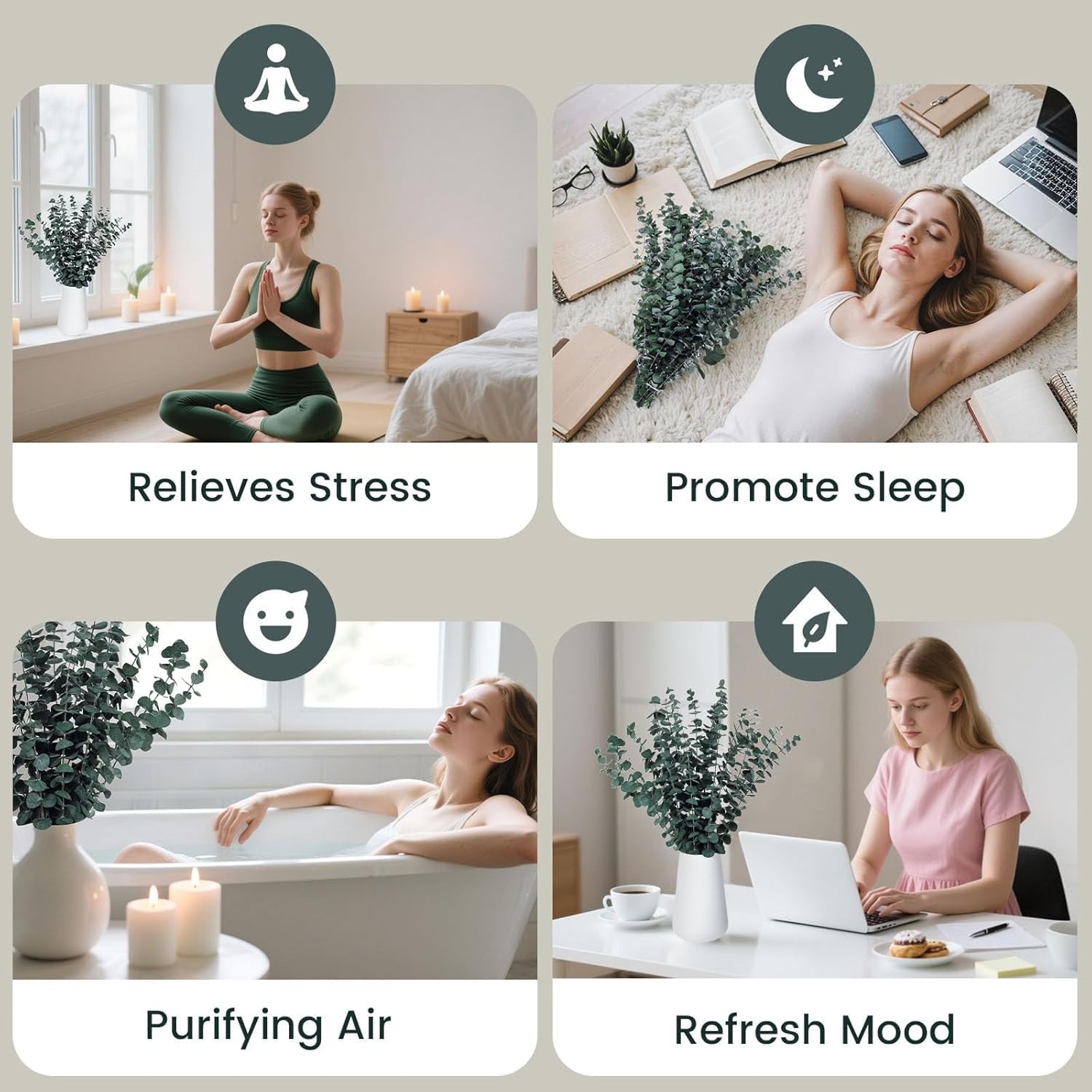 16PCS Real Dried Eucalyptus for Shower, 16″-17″ Natural Eucalyptus Stems Hang…