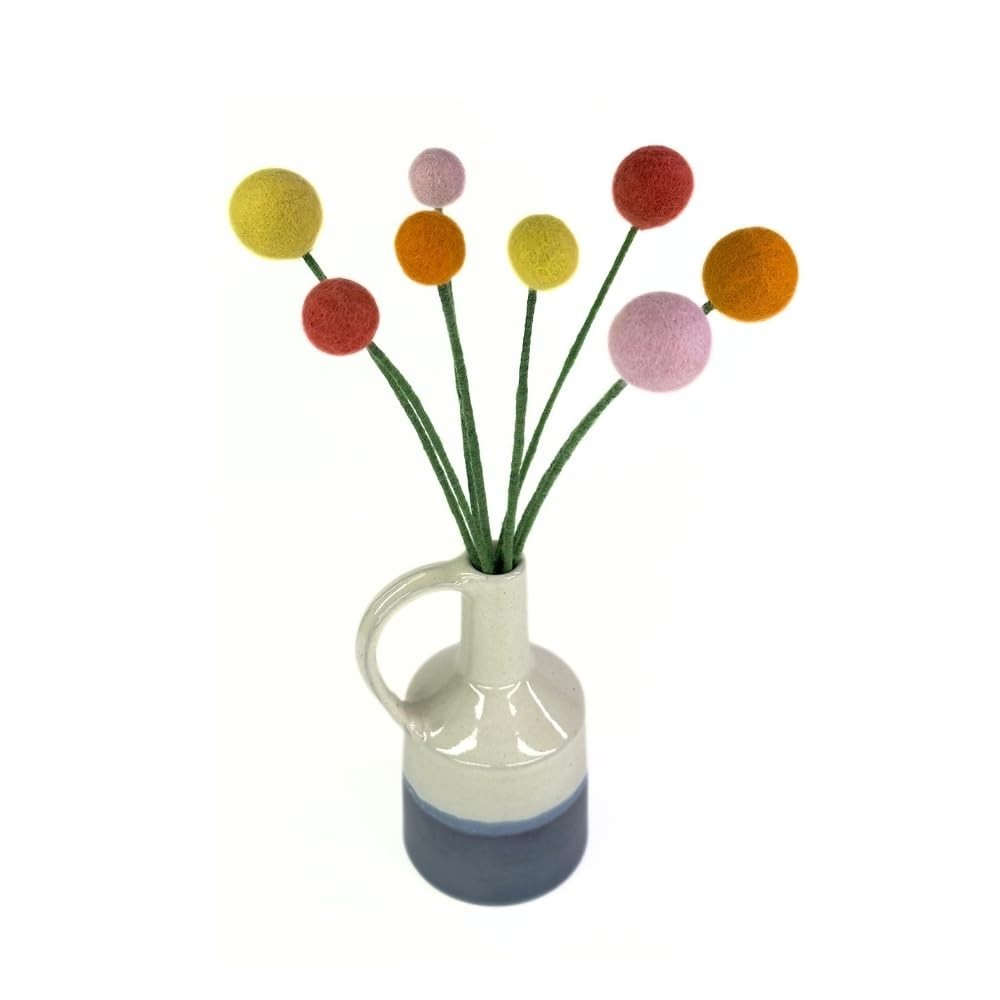 Handmade Felt Flowers for Home Decor – Colorful Bouquets & Fillers (Orange, Yell