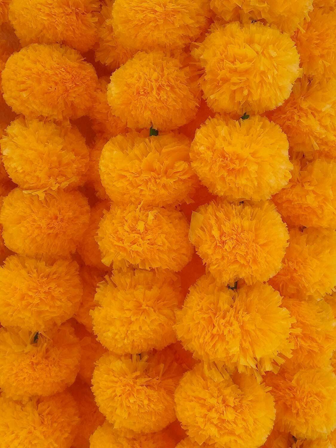 50 PC Flower Garlands Indian/American Party Wedding Decor Artificial Marigold