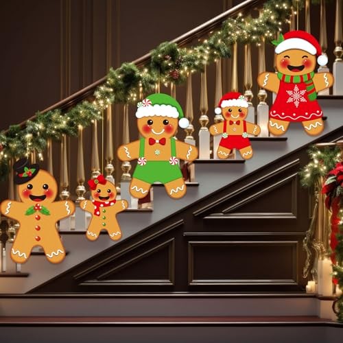 15 Pcs Large Gingerbread Outdoor Christmas Yard Ornaments Include 5 Pcs 11.8