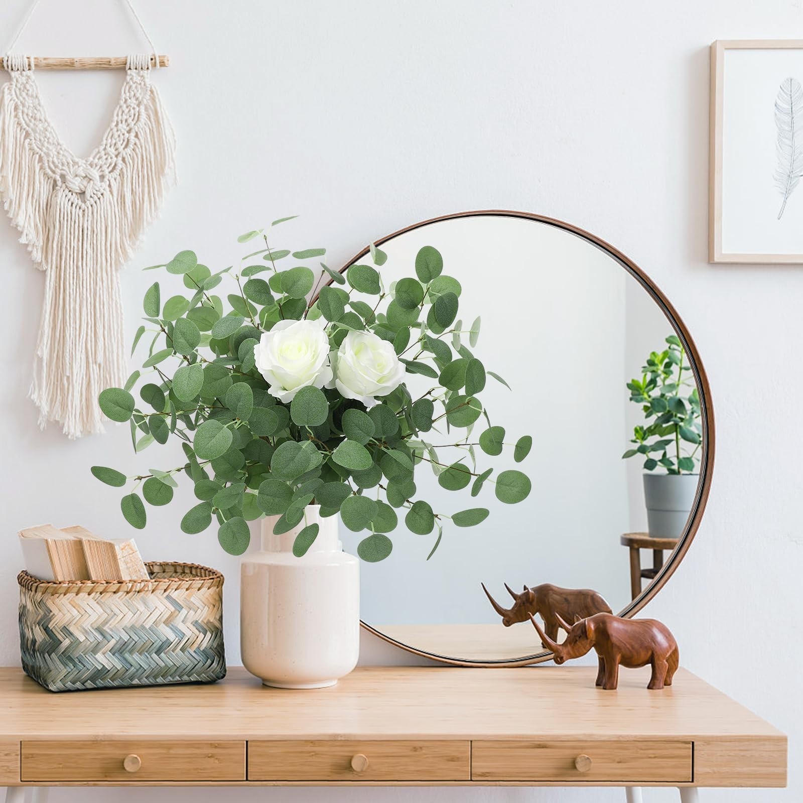 6pcs Eucalyptus Stems – Artificial Greenery Leaves, Faux Floral Bouquet for Home