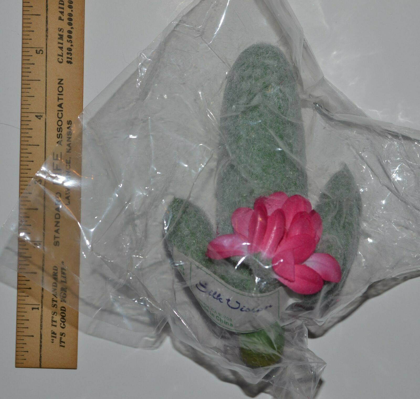 6pc Mini Faux Saguaro Cactus Picks w/ Pink Flowers 5” Southwestern Decor