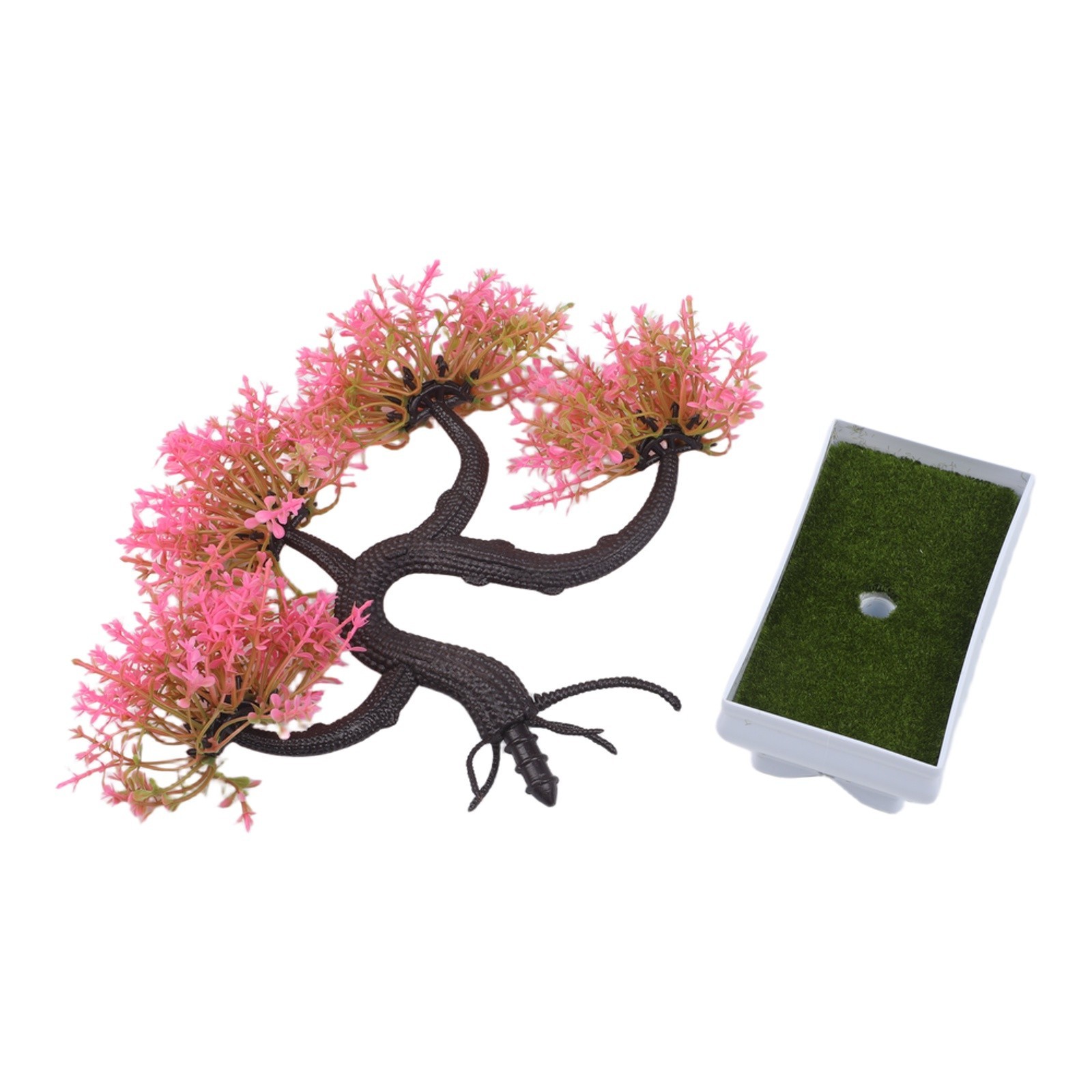 Plastic Artificial Bonsai Pine Plant for Office Living Room Decor 25x25x11cm