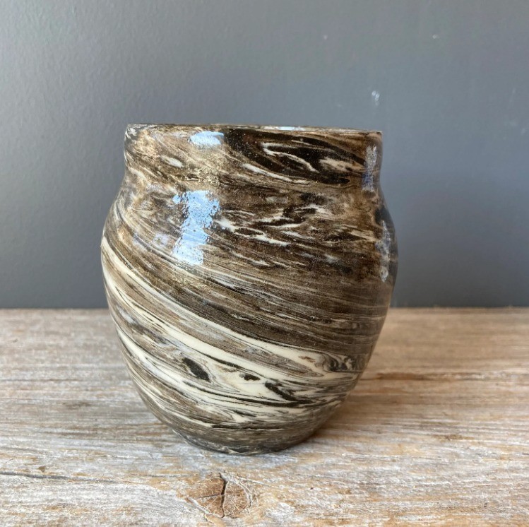 Grey Agate Swirl Plant Pot – Cactus Pot