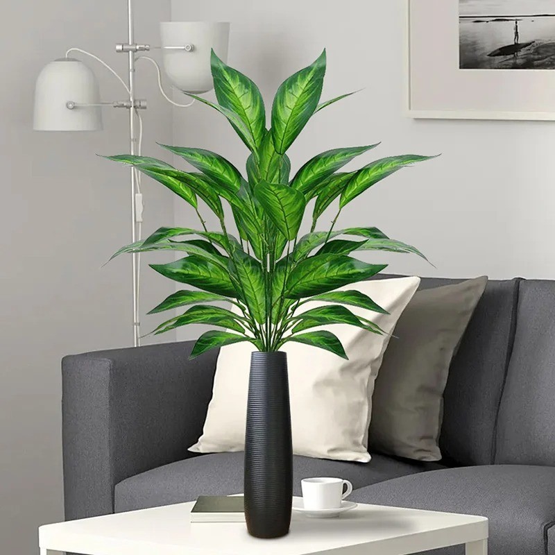 2pc Faux Magnolia Branches Large White Flower Stems Fake Silk Plant Tall Decor