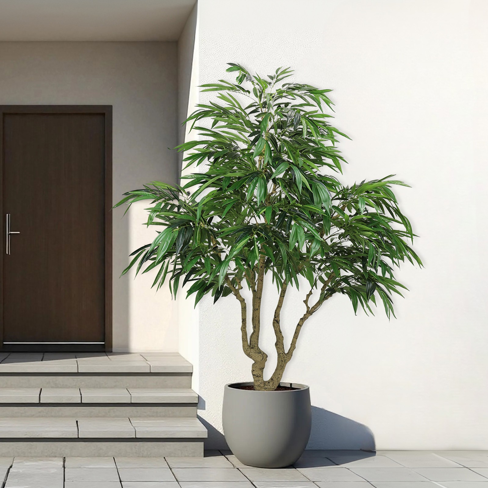 7FT Artificial willow Tree Indoor Faux slik Greenery Plant for Home Office Decor