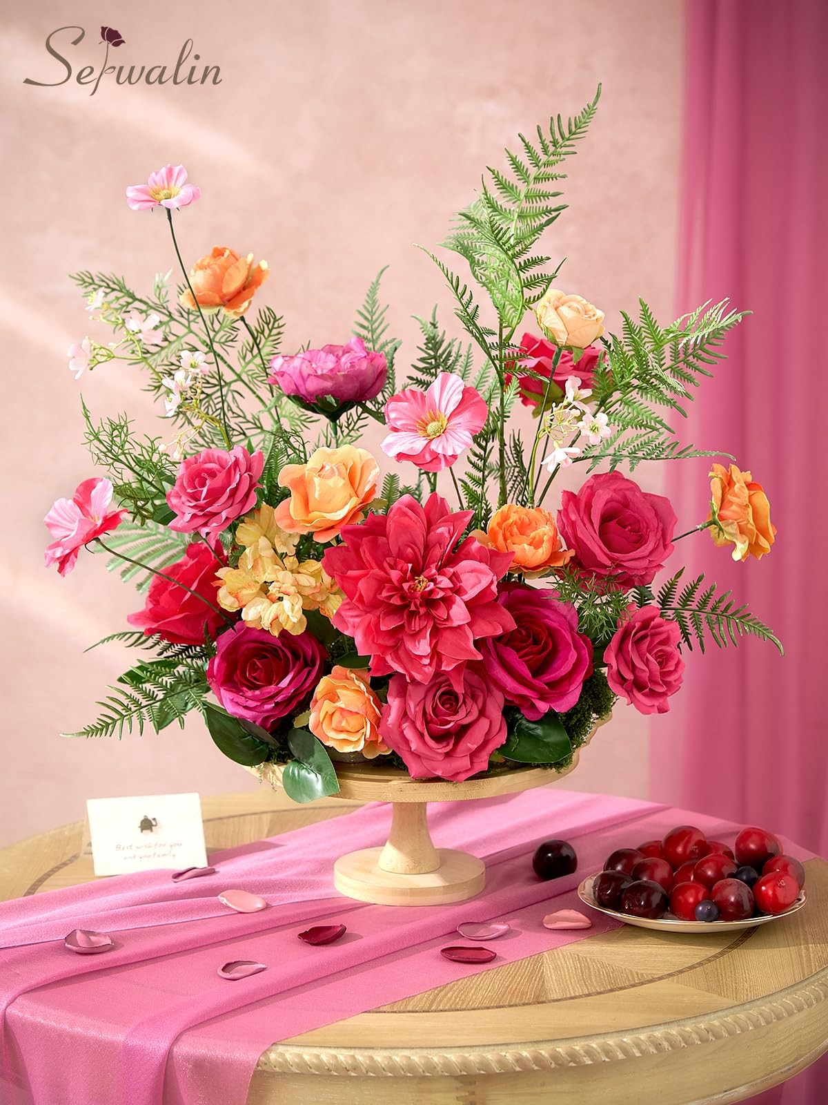 Artificial Hot Pink & Orange Flowers, Magenta Silk Fake Flowers, Autumn Faux …