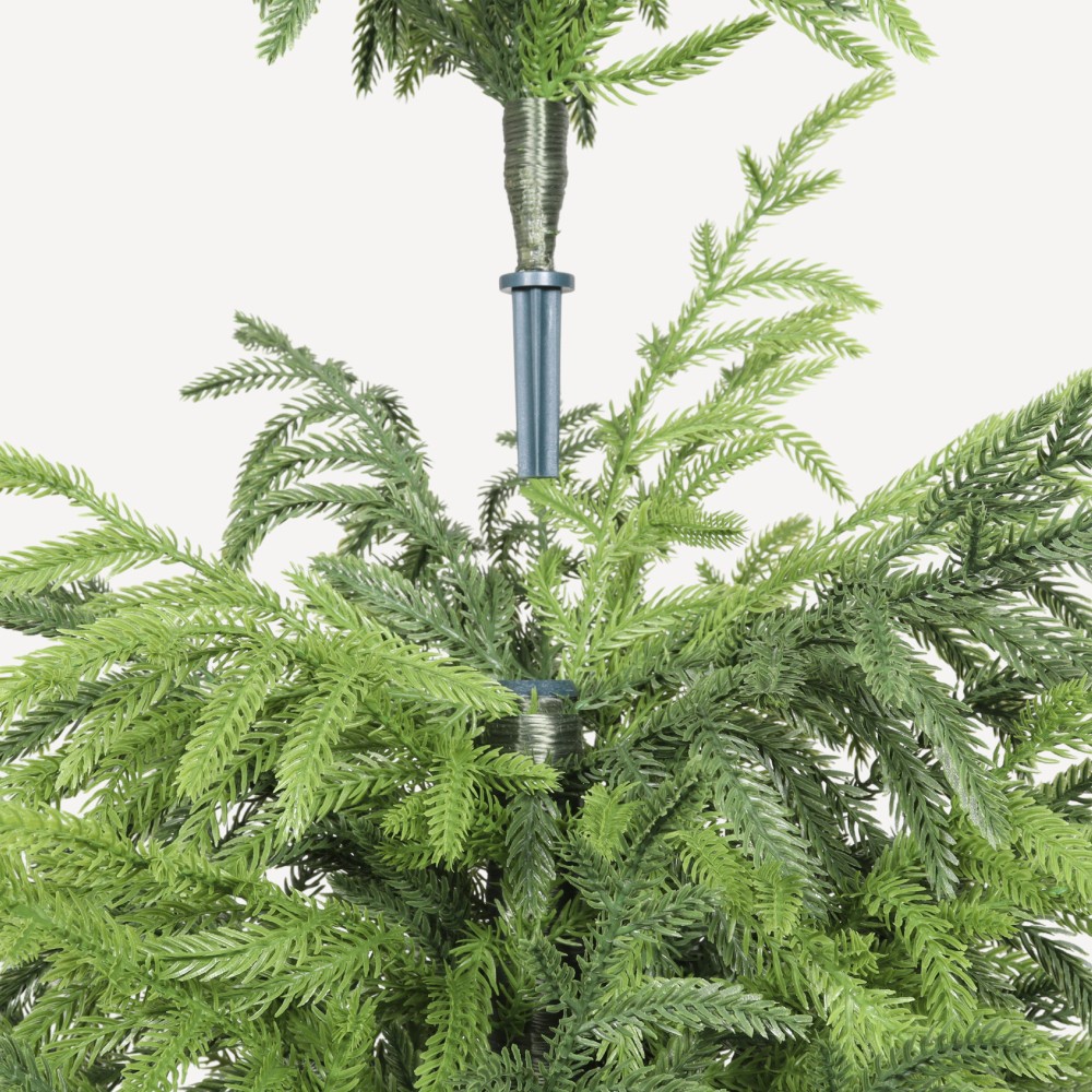 4′ Artificial Real Touch Pine Tree in Black Plastic Pot, 2pc/set