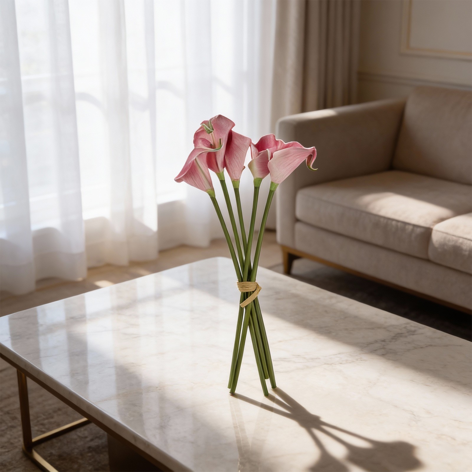 5pcs Realistic Artificial Calla Lily Bouquets for Stylish Home Accents