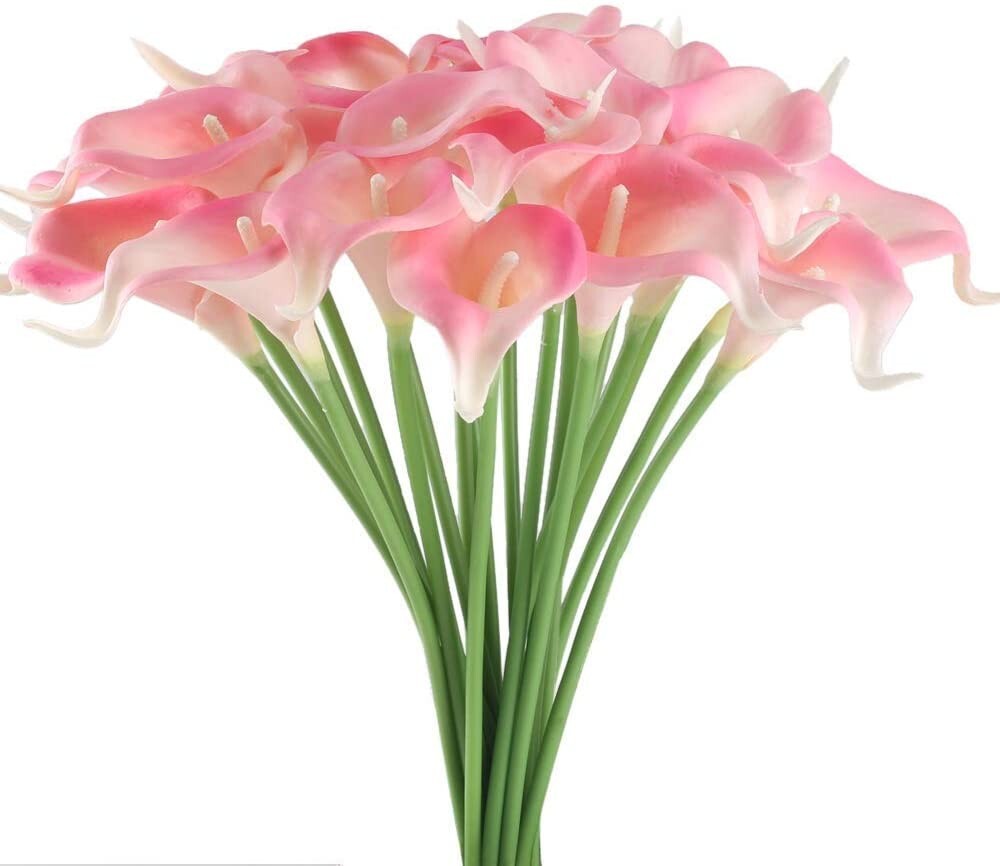 Real Touch Latex Calla Lily Bunch 14in Artificial Spring Flowers Pack of 20