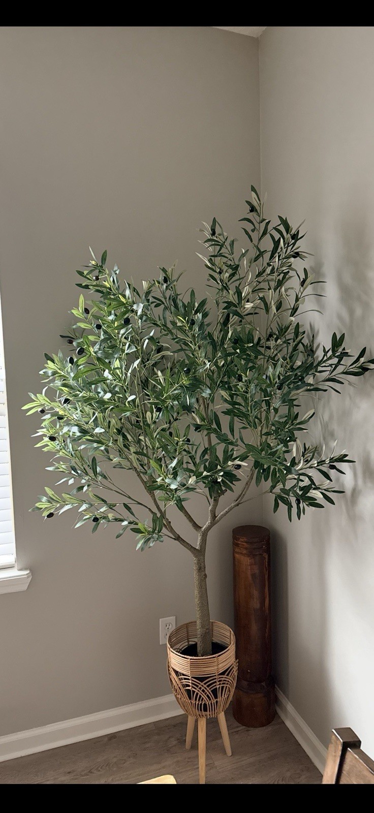 Artificial Olive Tree Houseplant Green Plastic Indoor Nature Décor
