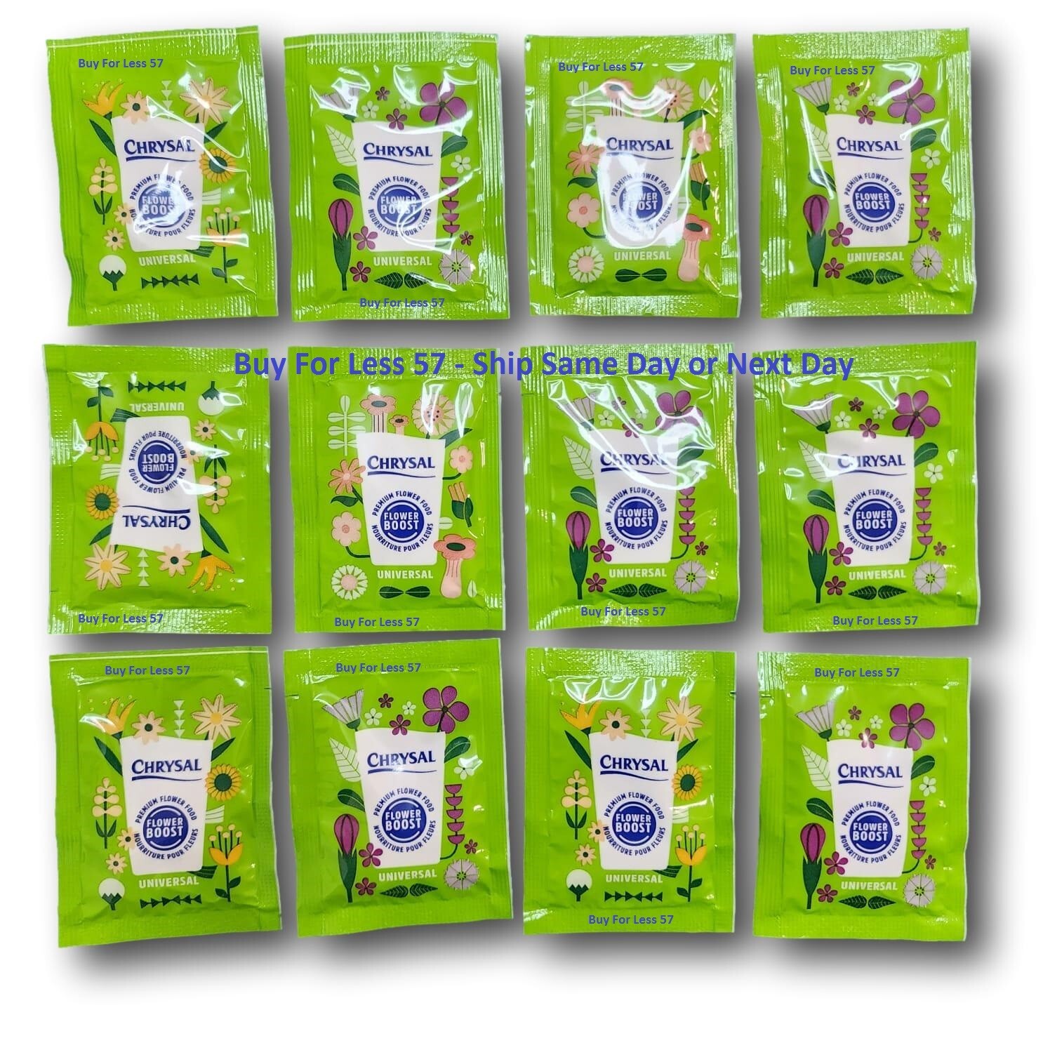 200 Chrysal Flower Boost Clear Flower Food Packets for Arrangements, Vases 5gr