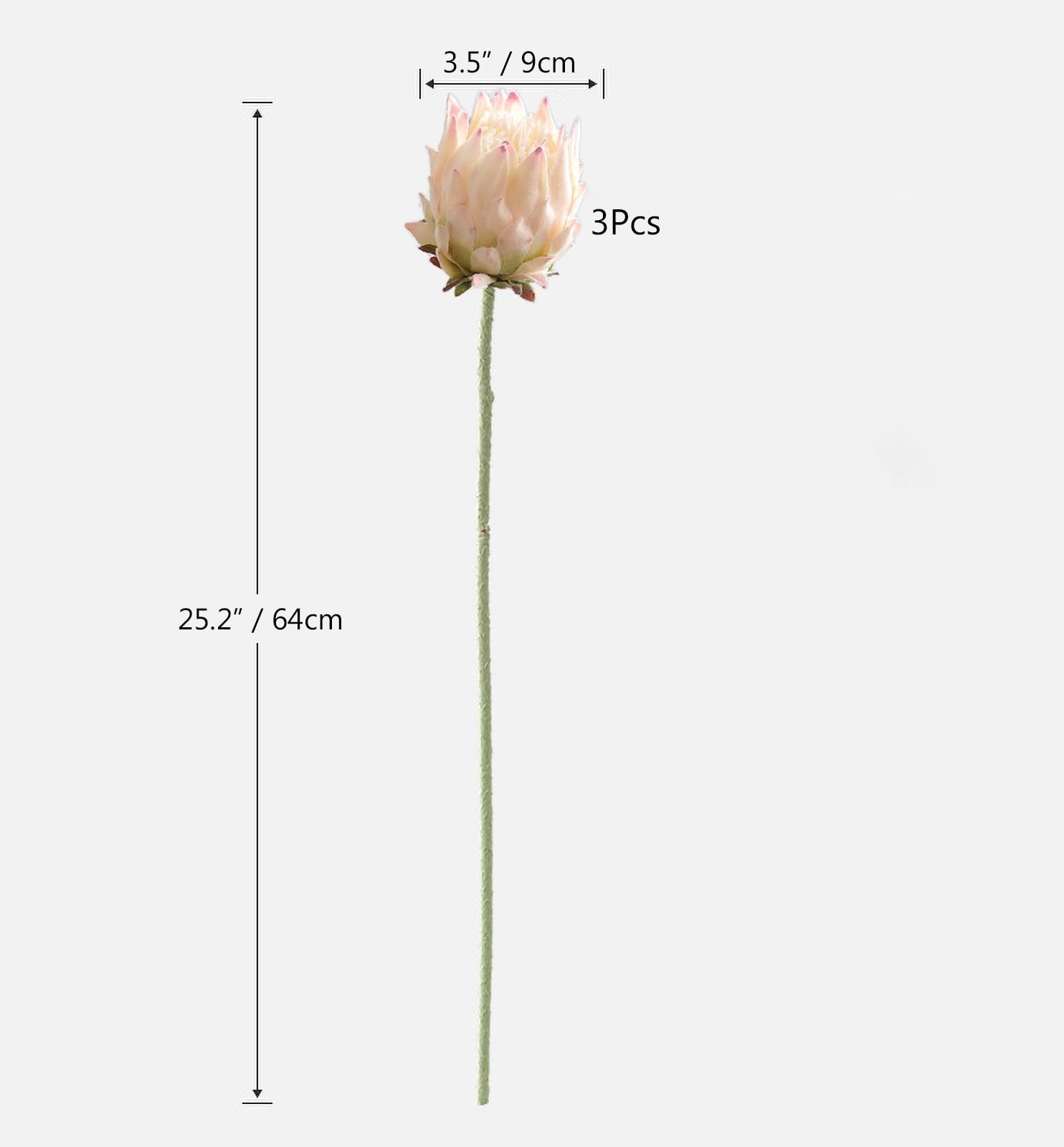 3 PCS Pink2 Artificial King Protea Cynaroides Tropical Flower Bouquet 25 In