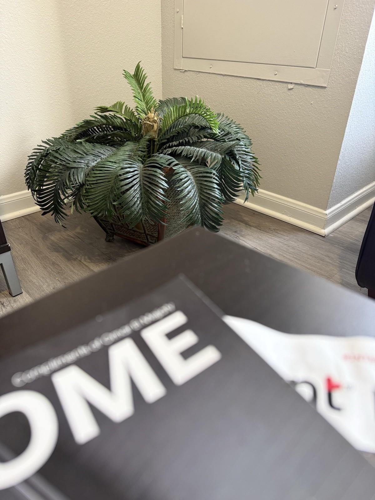 Nearly Natural 25in. Cycas Artificial Plant in Basket In Another Vintage Basket