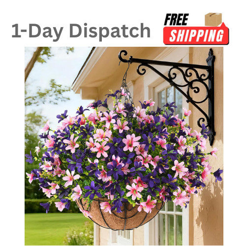 INQCMY 5 Bundles Artificial Hanging Flowers – UV Resistant