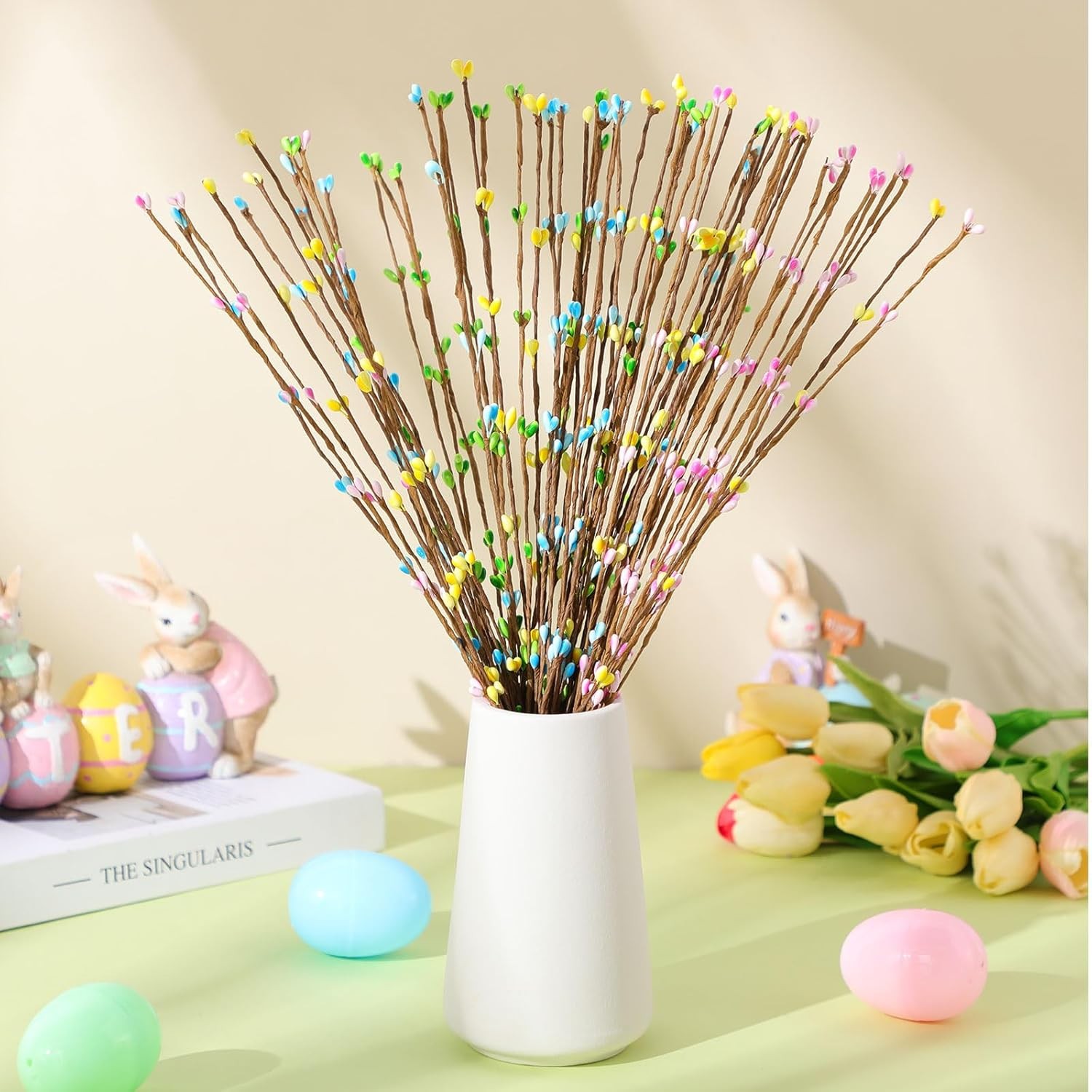 32 Pcs Easter Artificial Berry Garland Spring Pip Berry Sprays Pastel Picks Stem