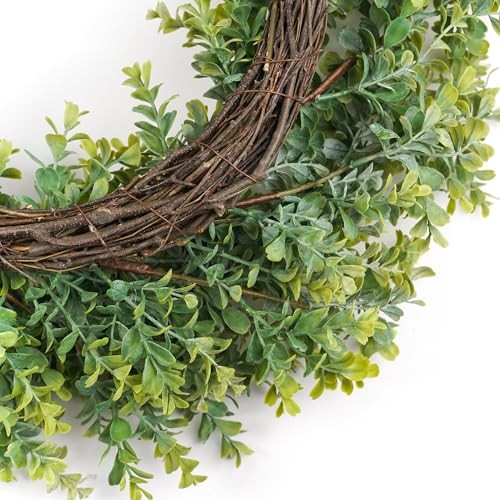 Wreaths for Front Door 24″, Door Spring Wreath with Eucalyptus Boxwood 24 inch