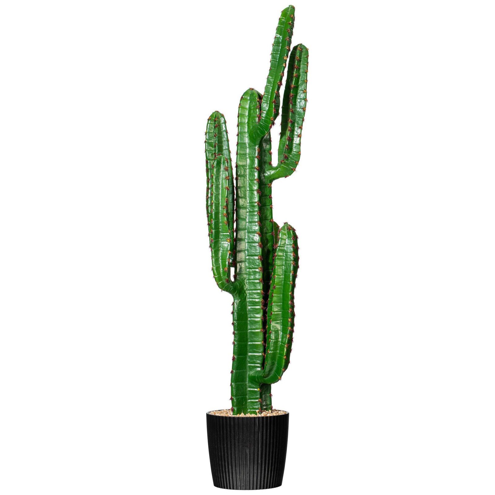 Vickerman 45″ Plastic Artificial Finger Cactus with Gray/Light Red Pot in Green