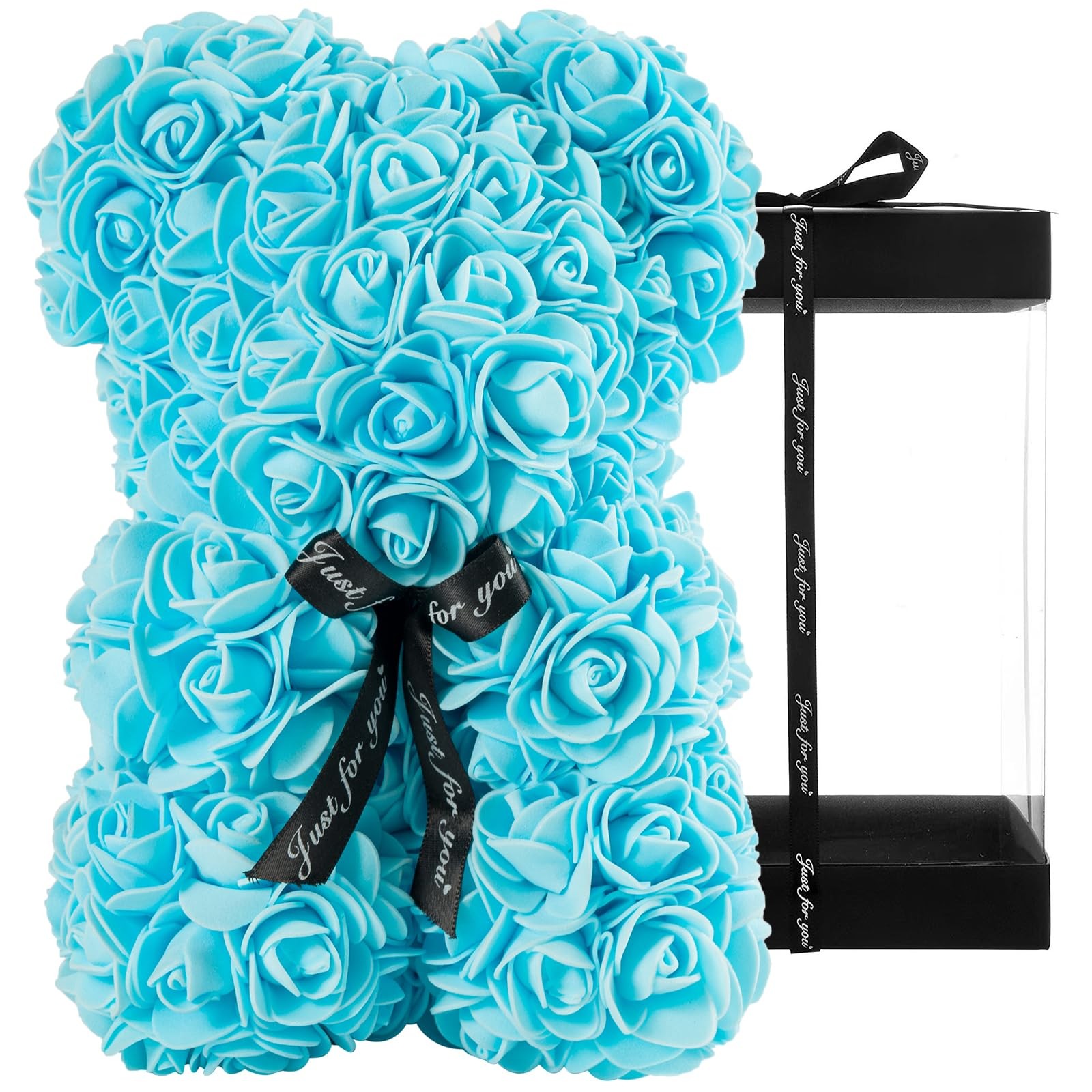 Rose Bear Rose Teddy Bear Flower Gift Black Box for Valentines Gifts Annivers…