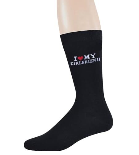 Gift for Boyfriend I Love My Girlfriend Socks I Love My Girlfriend Black