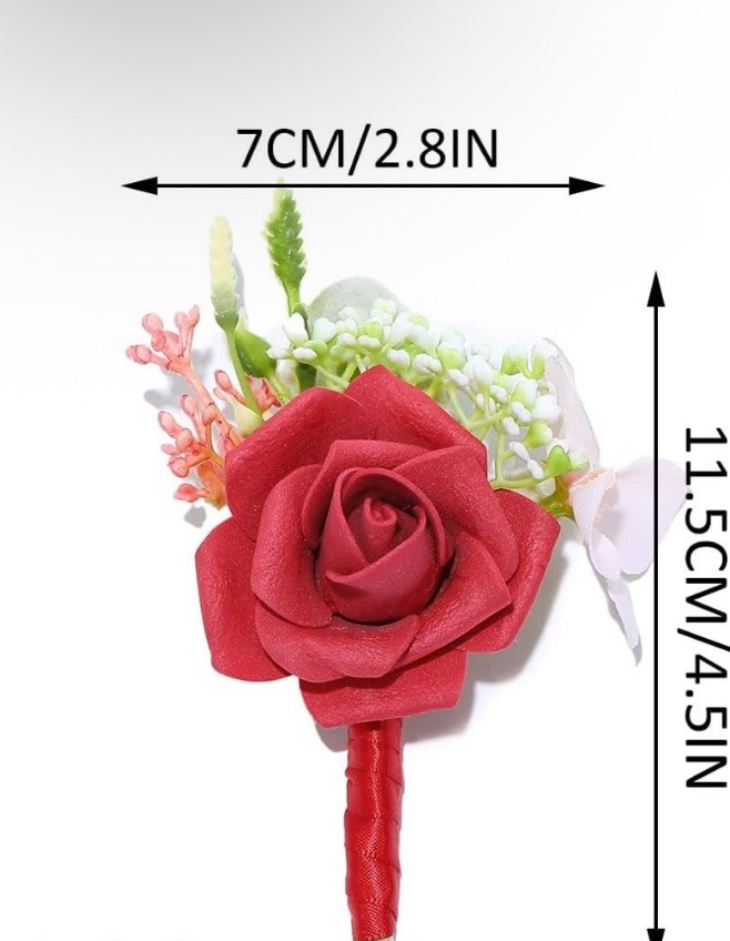 Wedding Mauve Pink Rose Boutonniere Groom Flower Pin for Men’s Suit Party Prom