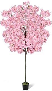 6Ft Tall Cherry Blossom Artificial Tree,Fake Pink Cherry Blossom Tree,Lifelike D