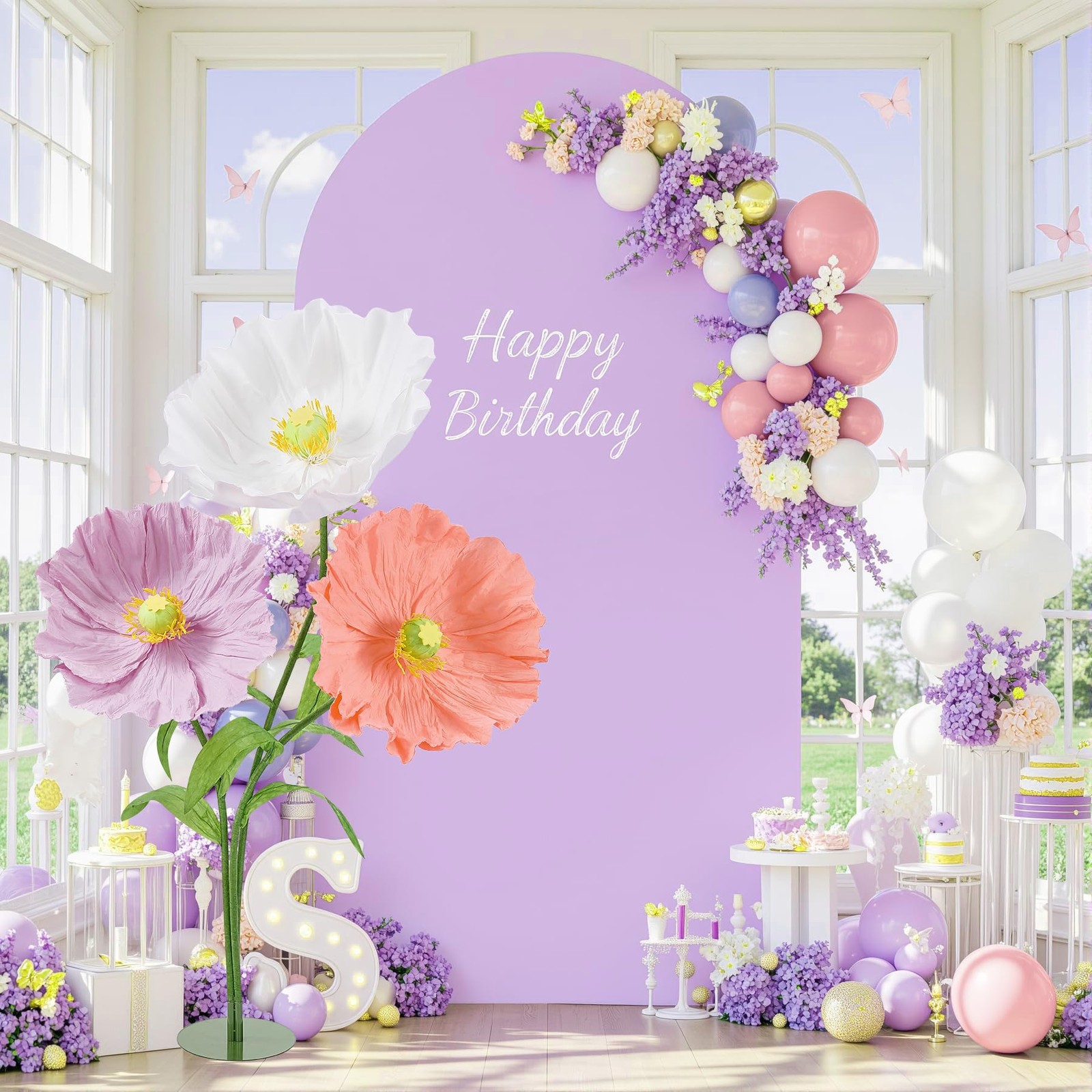 Large Artificial Flowers for Decoration with Stand – 5.6 Ft Giant Flower Wedd…