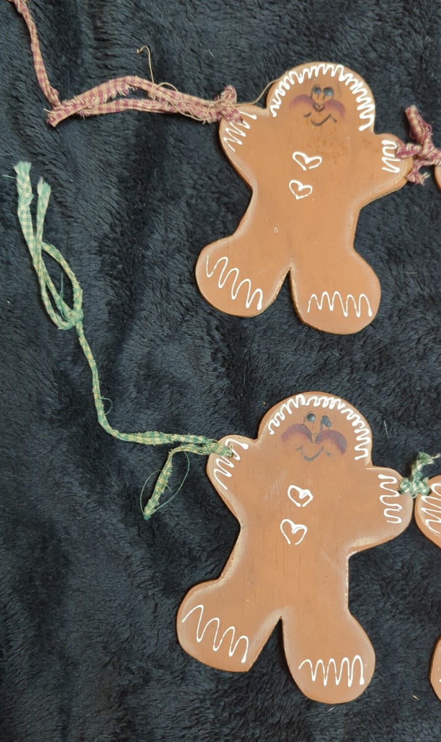 Primitive Rustic GINGERBREAD MAN Basket & Hanging Decorations HAPPY HOLIDAYS