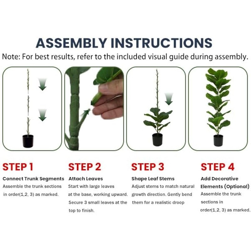 30 Inch Artificial Fiddle Leaf Fig Trees 2-Pack Faux Indoor Plants Home Decor US