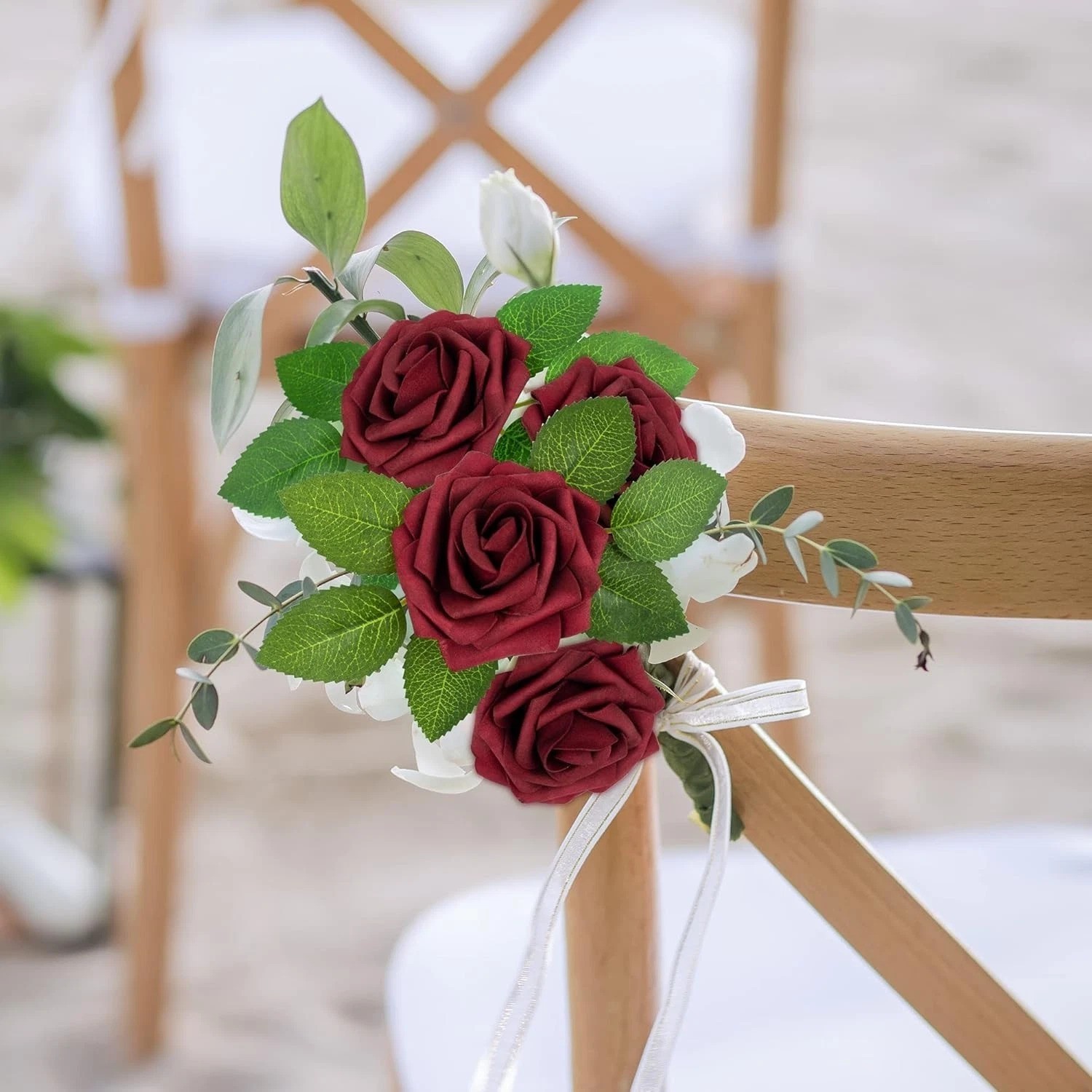 Vibrant 50Pcs Burgundy Foam Roses for Party Decor – Realistic & Elegant Touch