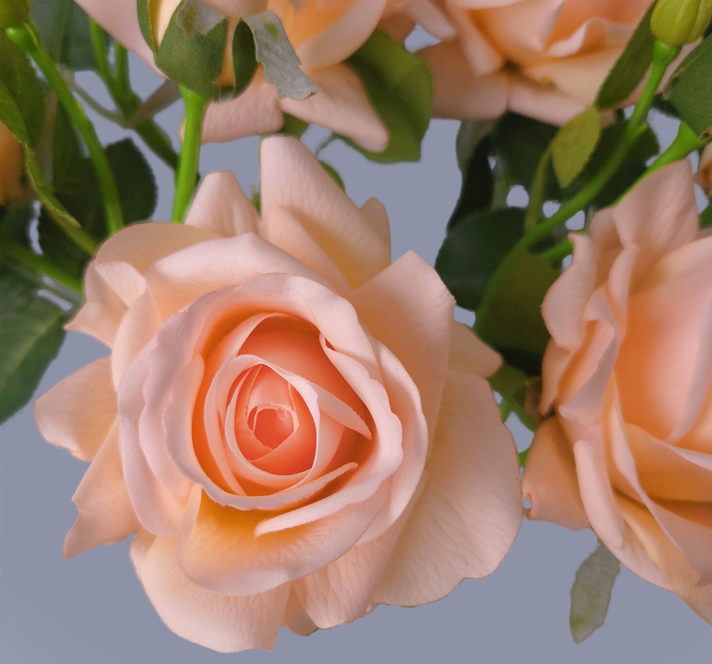 10pcs Artificial 3-Head Roses –Each Stem Features 2 Full Blooms and 1 Bud