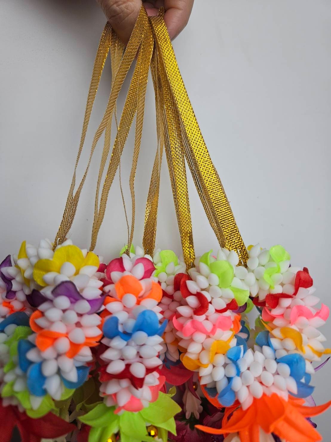 Artificial Flower Garland Car Hanging Mini 6cm Floral Decor Lucky Charm