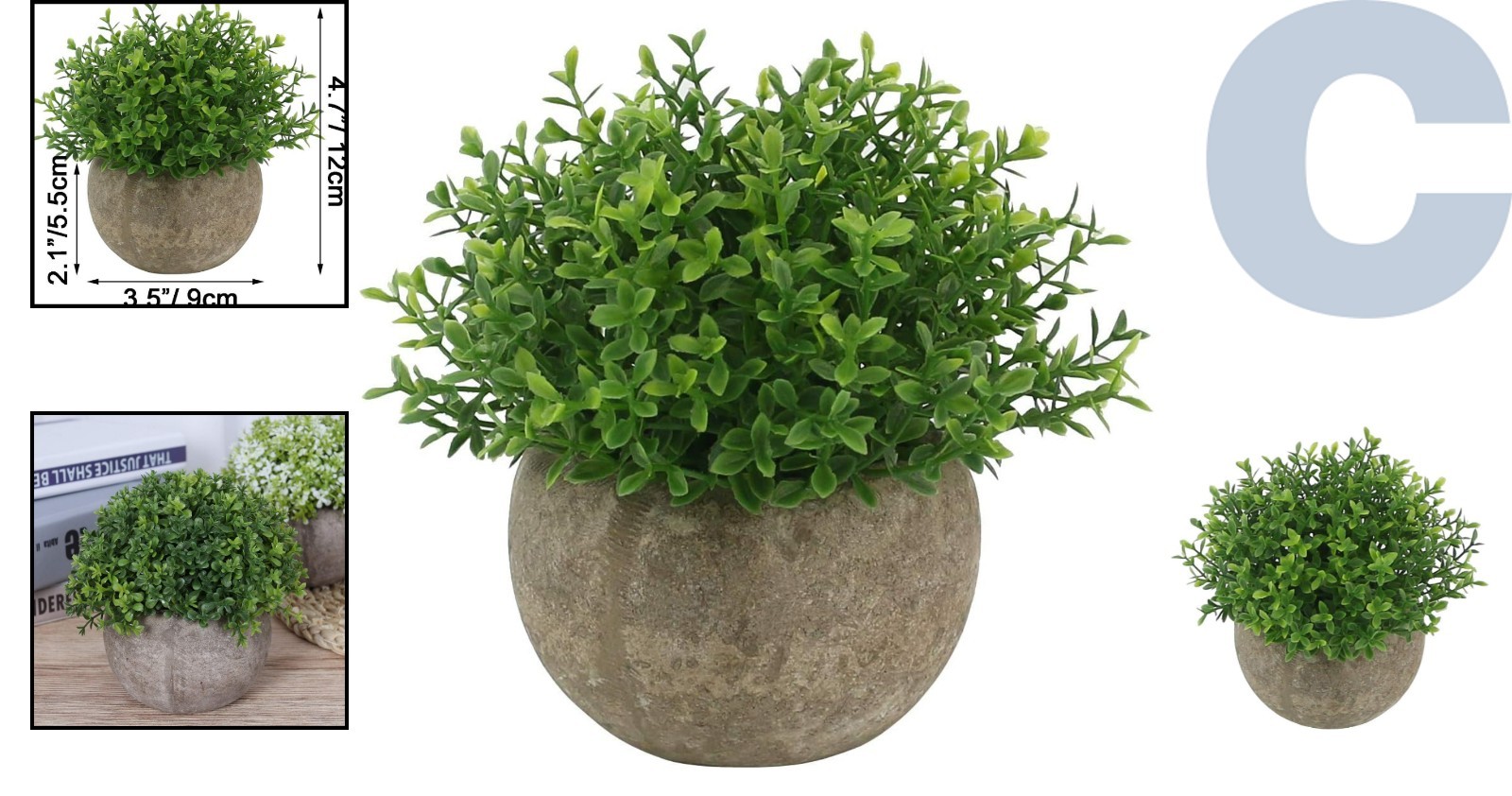Elegant Mini Faux Plants in Ceramic Pots – Perfect for Home & Office Decor