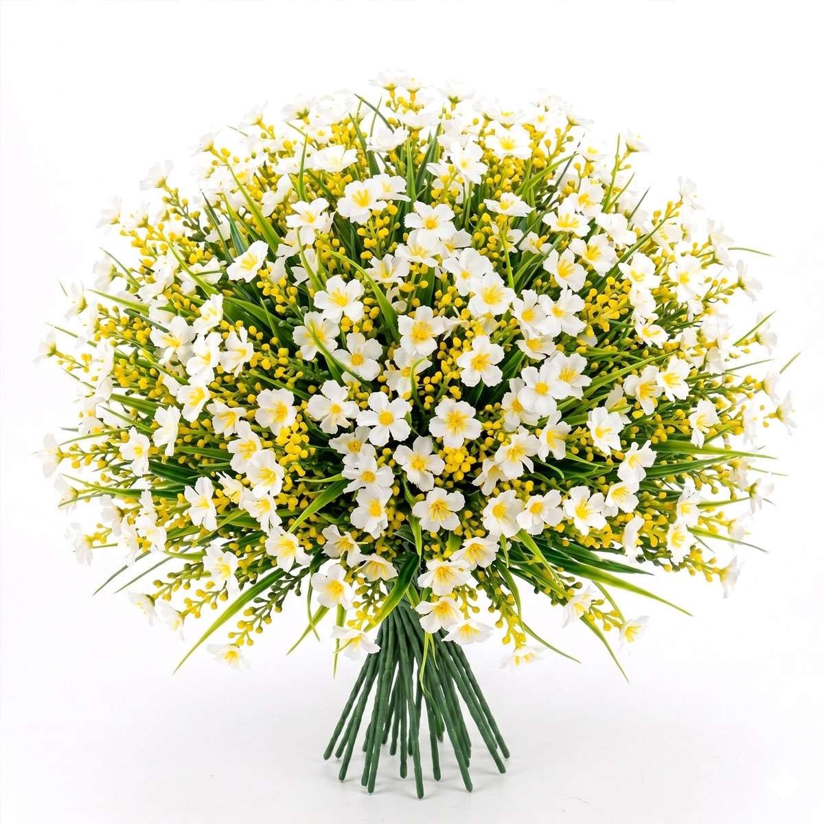 2/6/12Bundles Artificial Flowers for Outdoor, Fake Silk Flower UV Resistant Faux