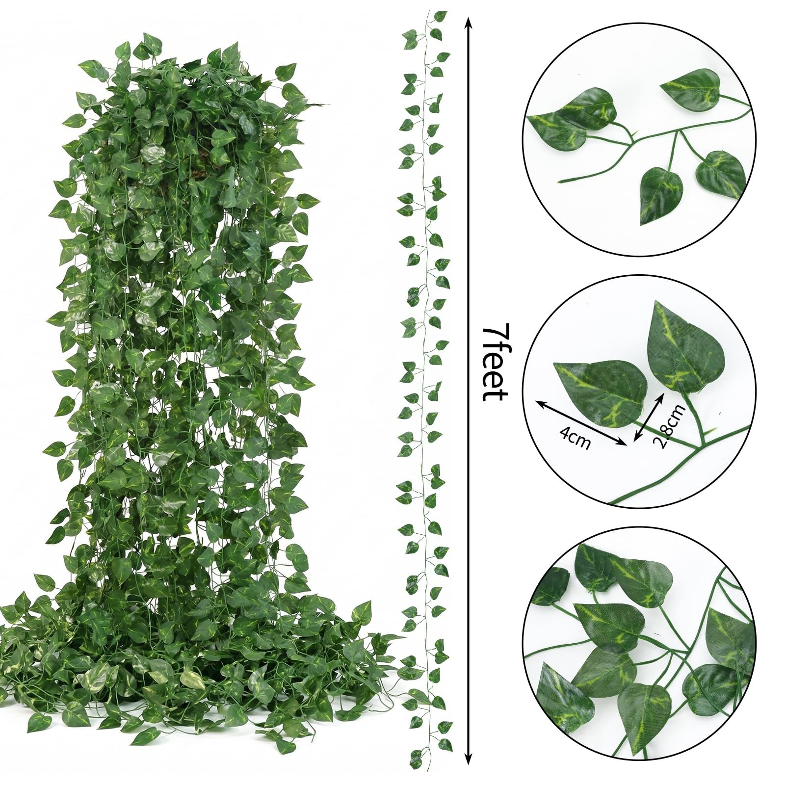 Fake Vines for Room Decor 24 Pack 168ft Artificial Ivy Greenery Garland for B…