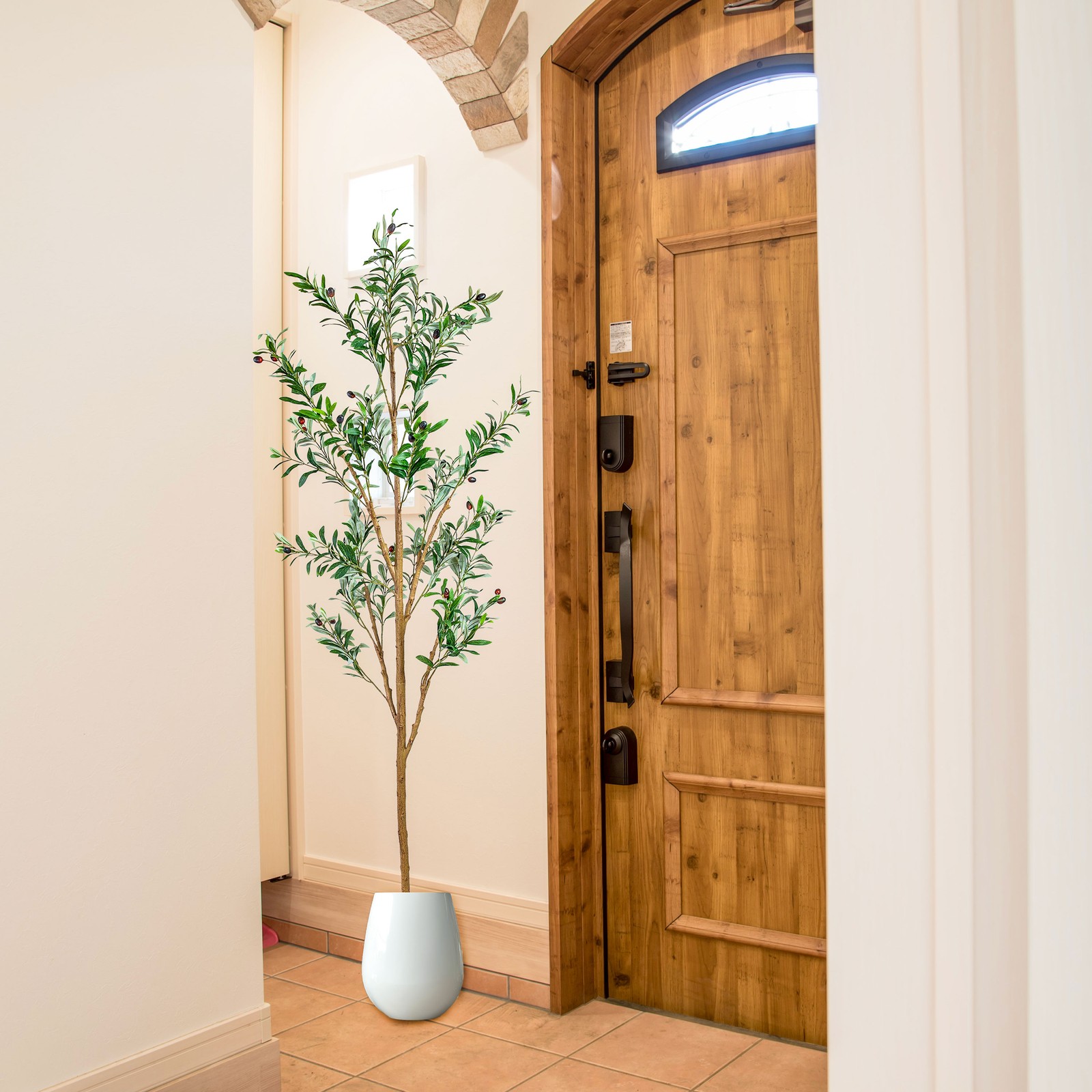 Indoor Artificial Olive Tree with Silk Leaves – 6 ft by Sunnydaze