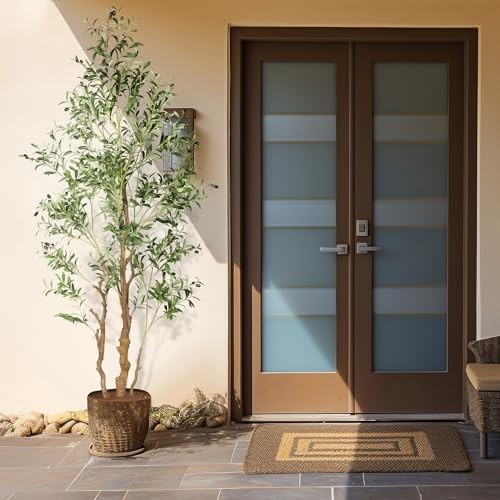 7.2ft Artificial Olive Tree (85in) with Plastic Nursery Pot Faux Olive 7ft 1in