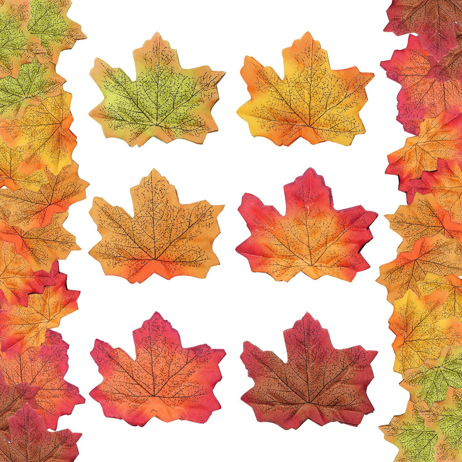 300 PCS Faux Artificial Maple Leaves Decoration Autumn Thanksgiving Decor
