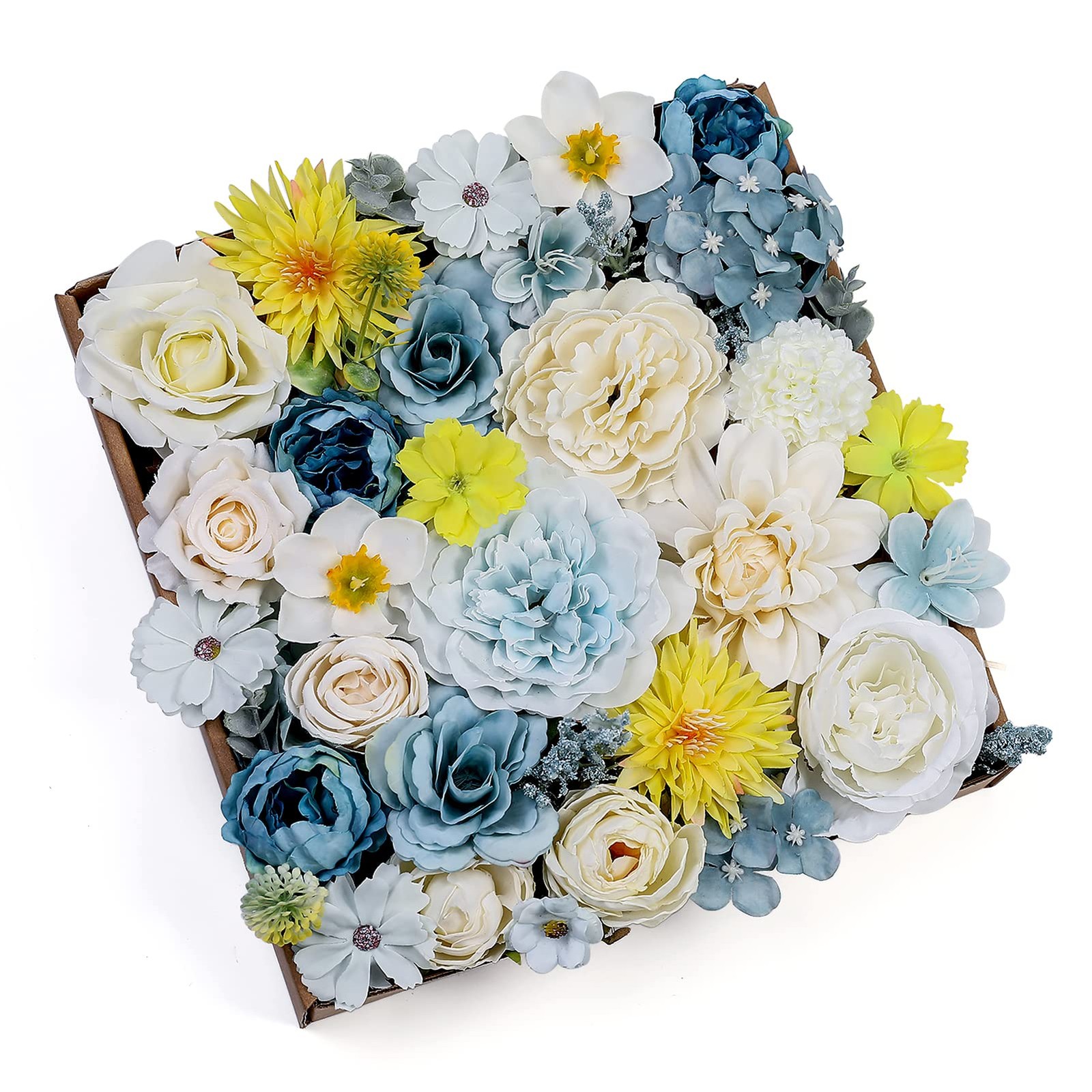 Artificial Flowers Combo Peony Silk Roses Mix DIY Wedding Bouquet 35 PCS