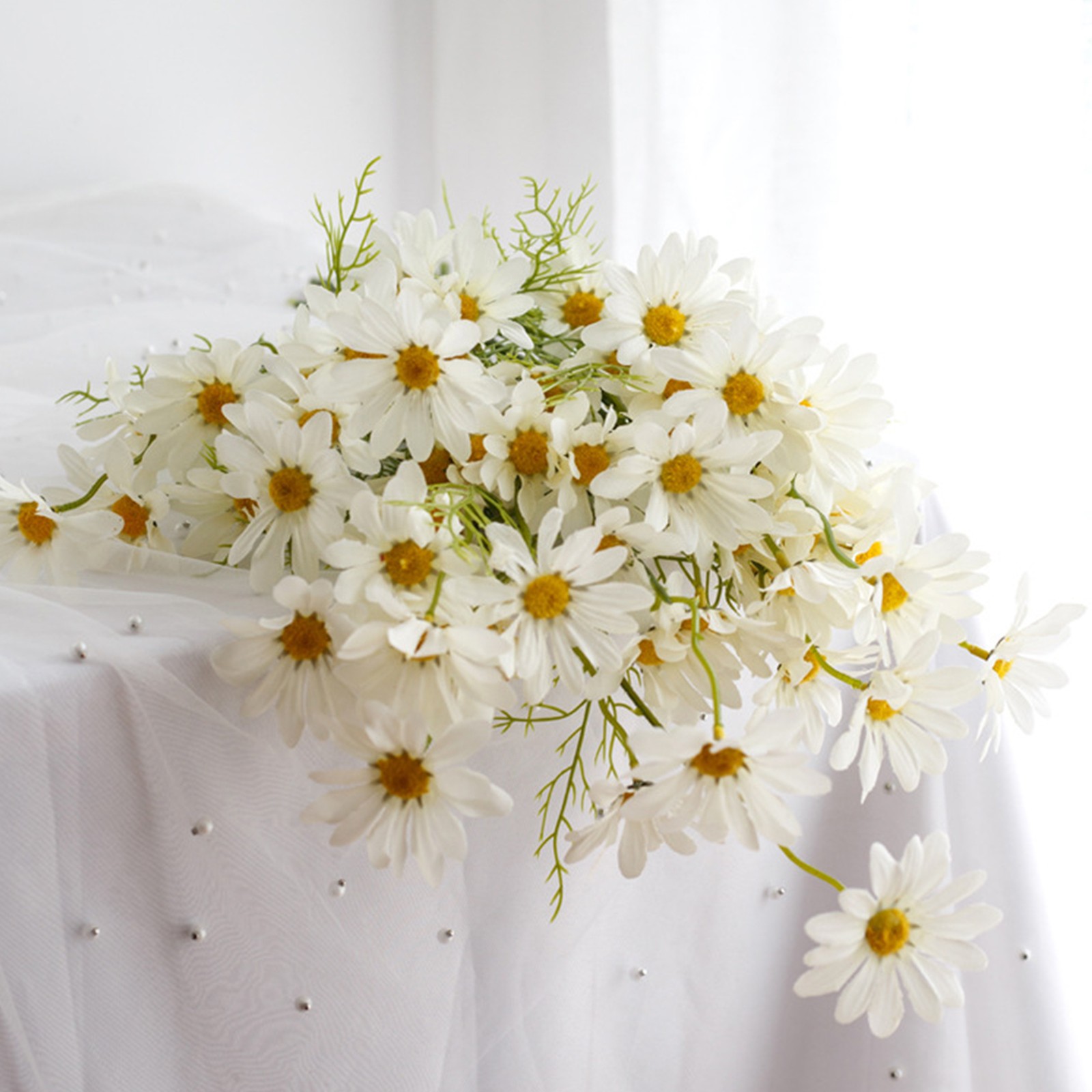 Artificial Daisy Silk Plastic Soft Easy Cleaning Attractive Decorative Fake
