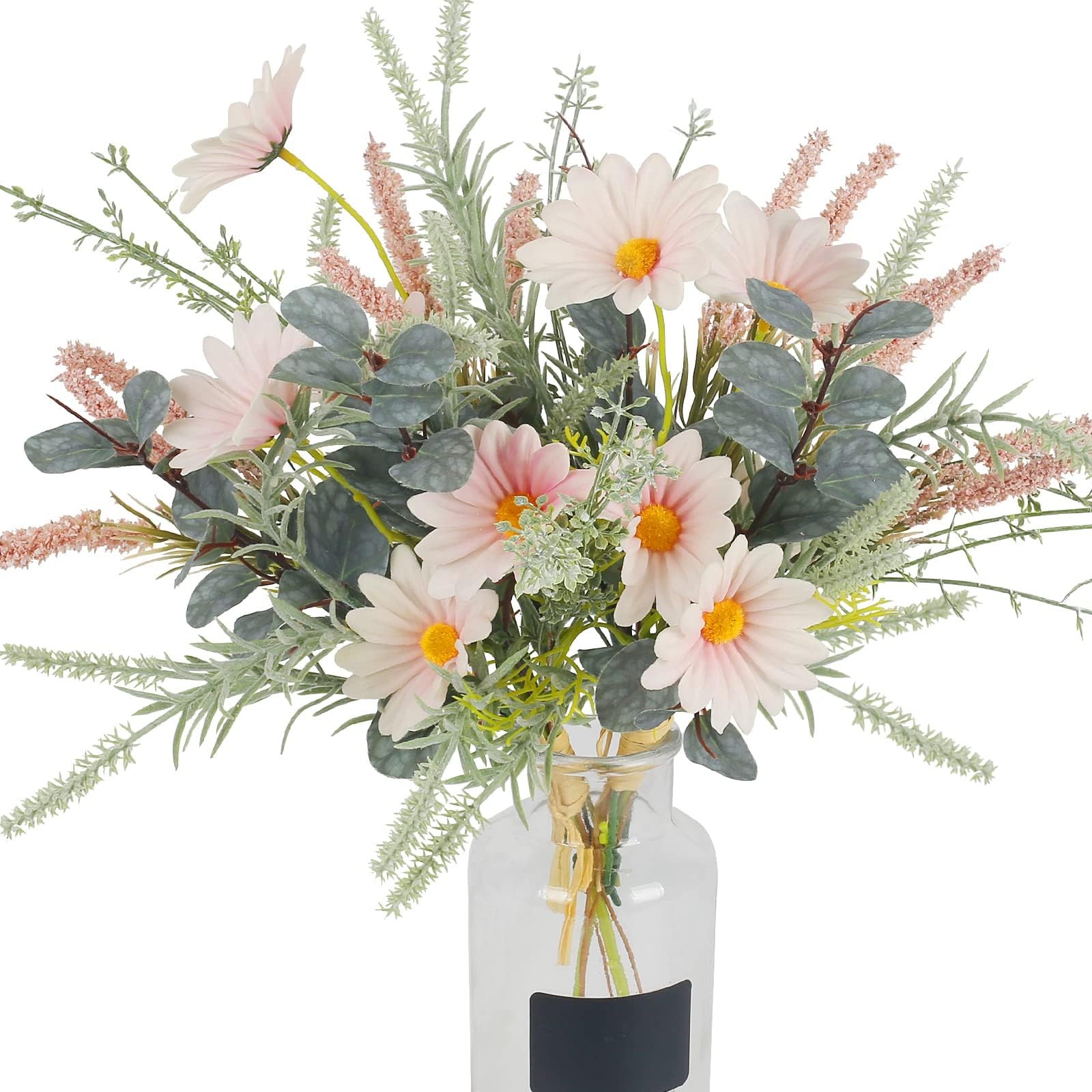 2 Bundles Artificial Wildflowers Fake Daisy Flowers Bouquet Silk Flower with …