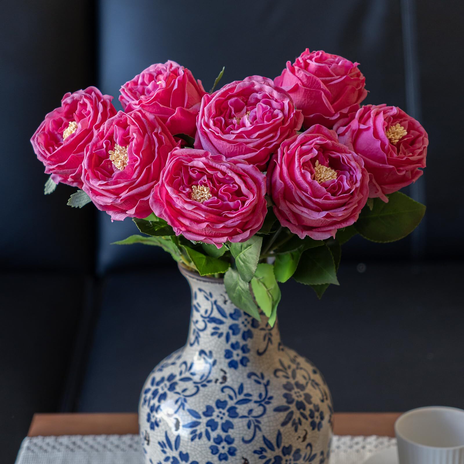 Rose Red Fake Flowers 4pcs Real Touch Artificial Rose Peony Home Decor