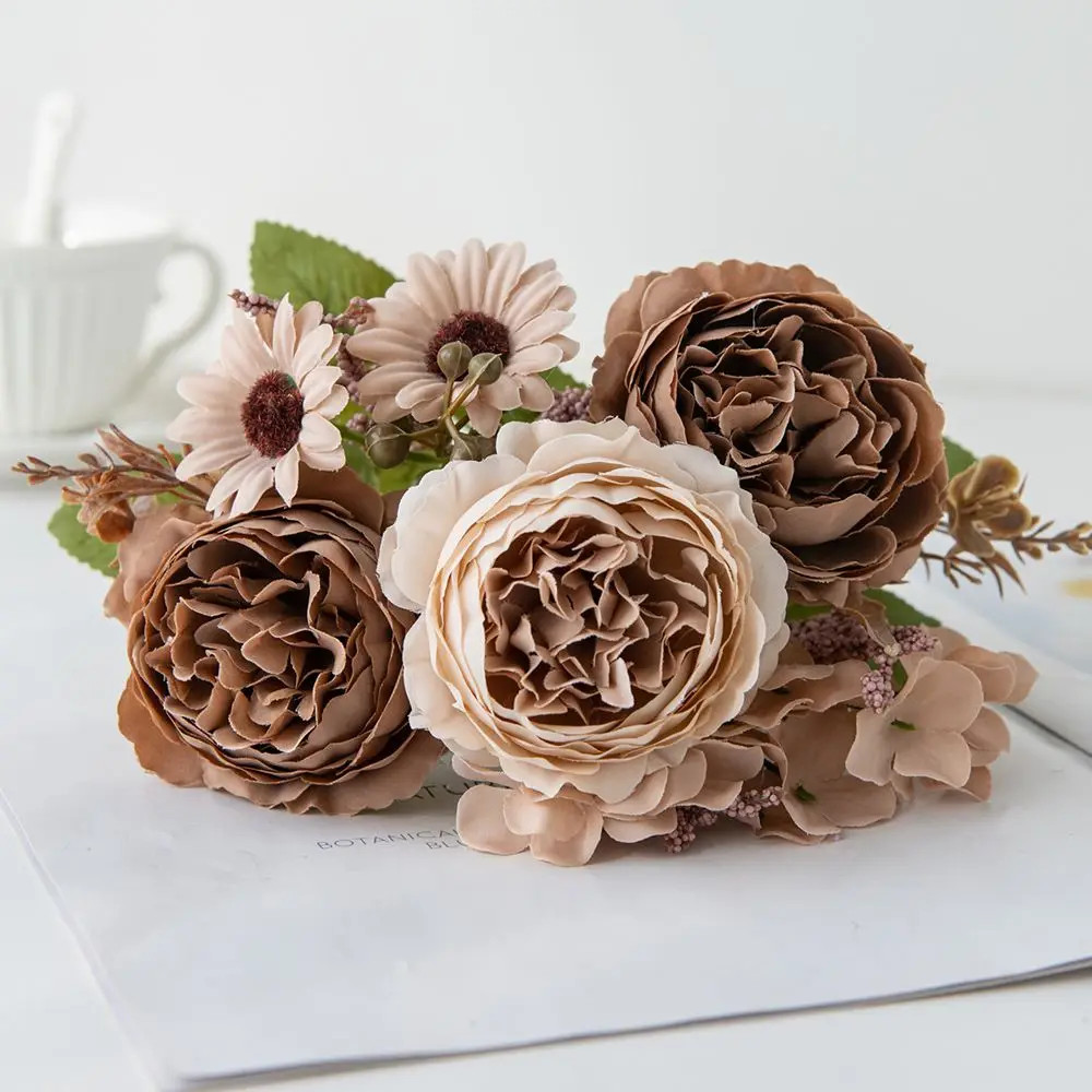 1/3PCS Silk Persian Peony Artificial Flowers For Wedding DIY Home Garden Decor