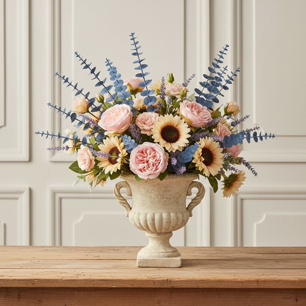 French Blue Eucalyptus Stems Blue Eucalyptus Greenery Faux Eucalyptus Coastal De